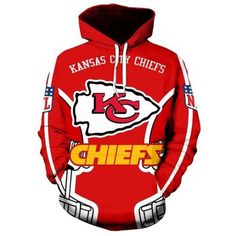 Kansas City Chiefs Logo - Hoodie 3D Chiefs Shirt, Football Clothes, Red Helmet, Sport Shop, Team Design