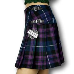 Women's Billie Kilt Mini Skirt Pride of Scotland Tartan - Highland Kilt Company Pride Of Scotland Tartan, Crisp White Blouse, Scottish Plaid, Tartan Fabric, Scottish Heritage, Wide Waistband, Kilt, Contemporary Fashion, Cozy Sweaters