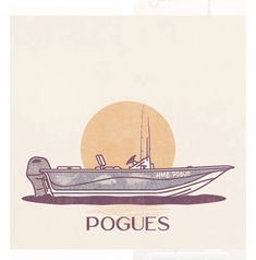 a drawing of a boat with the word poggies on it's side