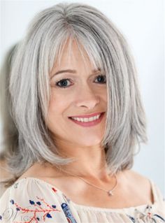 Haircut Styles For Women, Gorgeous Gray Hair, Silver Grey Hair, Haircut For Older Women, Grey Hair Color, Medium Hair Cuts, Grey Hair