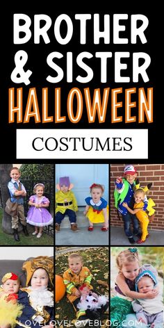 Brother sister sibling Halloween costumes. Costumes For Brothers, Sibling Halloween Costumes Boys, Halloween Costumes For Brothers, Brother Sister Halloween, Sister Halloween Costumes, Toddler Boy Costumes, Sibling Halloween Costumes