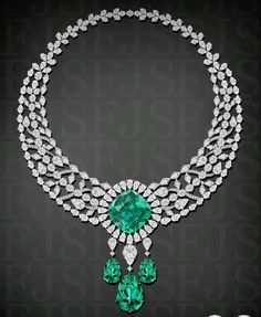 Harry Winston Emerald Necklace, Harry Winston Necklace, Emerald Diamond Necklace, Harry Winston, Emerald Necklace, Sapphire Necklace