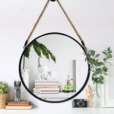 PRICES MAY VARY. The classic style, round wall mounted mirror, classic color, it is a good decorative mirror for your home, make you home more beautiful and bright. So the decorative mirror is good a gift to family and friends. High quality Mirror, metal frame, HD circle mirror, retro linen rope, suitable for farmhouse, bathroom , and living room. it will be with you for a long time. The wall mounted mirror has the strong linen rope(diameter=0.4inch) and come with a hook as a gift, easy for you Mirror Black Frame, Round Hanging Mirror, Decorative Bathroom Mirrors, Dresser In Living Room, Mirror Farmhouse, Mirror Circle, Farmhouse Wall Mirrors, Black Mirror Frame, Mirror For Bathroom