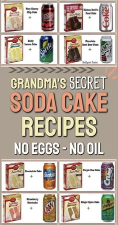 Grandmas Soda Cake Recipes - Only 2 Ingredients With Cake Mix and Pop Cake Mix Made With Soda Pop, Cake Mixes With Soda, Boxed Cake With Soda, Cake Mix With Pop, Box Cake And Soda, Cake Mix Pop Recipes, Box Cake And Soda Recipes, Cake And Soda Recipe, Cakes Made With Soda Pop