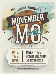 an event poster for the movember moo, featuring mustaches and other items