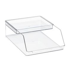 a clear plastic tray on top of a white background