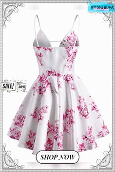 Sexy Casual Women Dress Plus Size Flower Print Ladder Cut Plunge Front Dress Spaghetti Strap Fashion Party Dress Vestidos White V-neck Suspender Dress For Party, V-neck Mini Dress With Delicate Straps For Party, White Suspender Dress With Straps For Party, White Flirty Suspender Dress For Spring, V-neck Suspender Dress For Spring Brunch, Pink V-neck Suspender Dress For Spring, Backless Floral Print Mini Dress For Party, Fitted Floral Print Suspender Dress For Party, Backless Floral Mini Dress For Party