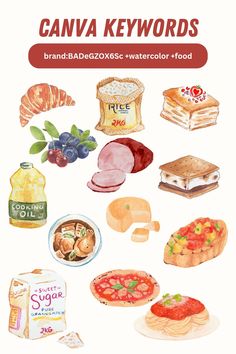 an image of some food that is in watercolor