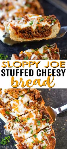 sloppy joe stuffed cheesy bread is an easy and delicious appetizer that everyone will love