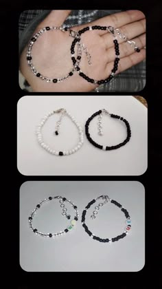 Gelang Manik Aesthetic, Gelang Beads, Beads Bracelet Ideas, Diy Bracelet Ideas, Beads For Men, Ring Aesthetic, Beaded Charms, Knots Diy, Jewellery Diy