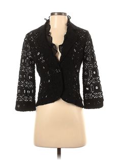 Tabitha Blazer Size: 4 Jackets & Outerwear - used. 82% COTTON, 18% NYLON | Tabitha Blazer Jacket: Black Jackets & Outerwear - Size 4 Formal Stretch Outerwear With Long Sleeves, Spring Formal Stretch Outerwear, Black Jackets, Black Blazer, Black Jacket, Outerwear Jackets, Blazer Jacket, Women Handbags, Size 4