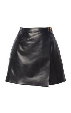 Versace Fashion, Leather Mini Skirt, 가을 패션, Leather Mini Skirts, Leather Mini, Moda Operandi