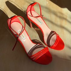 Never Worn Luxury Red Heels For Spring, Dune London Shoes, London Red, London Shoes, Dune London, Neon Orange, Women's Shoes Sandals, Shoes Sandals, Pumps