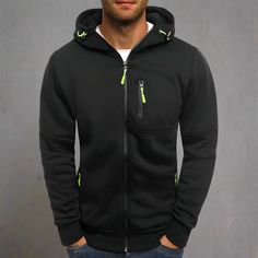 Elevate your everyday style with our Men's Essential Full Zip Hoodie. This versatile wardrobe staple is designed for ultimate comfort and effortless style. Featuring a full zip closure for easy layering and convenience, this hoodie is perfect for any occasion. Whether you're heading to the gym or lounging at home, its soft fabric and classic design ensure you stay cozy and on-trend. Explore our collection for more must-have essentials for men! Black Outdoor Hoodie With Adjustable Hood, Functional Black Hoodie For Fall, Functional Black Hoodie, Functional Black Long Sleeve Hoodie, Black Functional Long Sleeve Hoodie, Black Hoodie With Drawstring Hood For Outdoor Activities, Functional Black Hoodie With Pockets, Solid Color Hoodie Fleece Jacket For Streetwear, Black Hoodie With Pockets For Winter