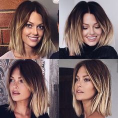 Darker smudged root and light ends Brunette Short, Choppy Bob Hairstyles, Hair Balayage, Balayage Brunette, Haircut And Color, Short Long, Short Bob Hairstyles, Super Ideas