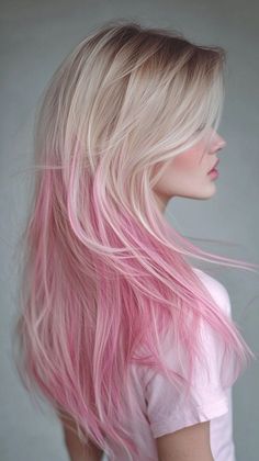 Rock bold pink lowlights in the back of your hair for a vibrant and stylish look. Visit our page for tips on achieving this stunning color. Save this pin for lowlight inspiration! Tags: #BoldPinkLowlights #HairColor #StylishLook Fall Color Hair Blonde, Blonde And Pastel Pink Hair, Blonde Hair With Pink Undertones, Light Blue And Pink Hair, Pink And Blonde Balayage, Pink Hair Ideas For Blondes, Hair Dye Patterns Ideas, Powder Pink Hair, Blond And Pink Hair