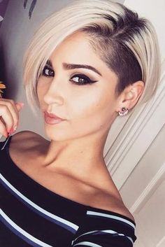 Pixie Cut With Undercut #hairstylesforthinhair #hairstyles #thinhair #hairtype #pixiecut Shaved Undercut Short Hair For Women, Textured Asymmetrical Pixie, Hipster Pixie Haircut, Short Hair With Shaved Undercut, Asymetrical Haircut Edgy Pixie, Pixie For Thinning Hair, Pixy Haircuts, Under Cut Pixie, Undercut Pixie Cut