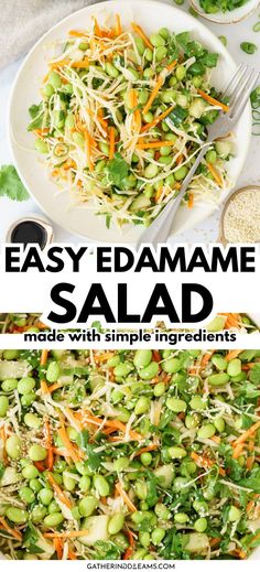 an easy salad made with simple ingredients is ready to be eaten