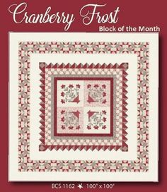 the cranberry frost block of the month pattern is shown in red and white