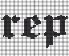 the letters p and t are made up of black squares, which appear to be pixelated