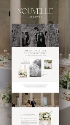 an image of a wedding website with the word nouvelle written in white on it