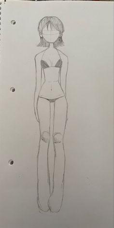 a pencil drawing of a woman's body and torso in the shape of a figure