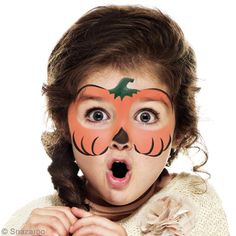 Easy Halloween Face Painting, Pumpkin Face Paint