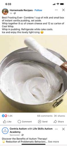 a person is using a brush to dip cream in a bowl