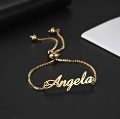 "❤ 20 Font Styles Customized Name Bracelet Adjustable Size Personalized Letter Gold Silver Pendant ❤ Gift for her him mom gf bf couples Handwriting jewelry Huge Discount. Material : Stainless Steel ✅ Please refer the images to choose your favorite font style. ✅ No compromise on quality. Each and every piece is handmade with Love and Care. You'll fall in love with this Dainty Script Bracelet! Personalized name bracelet will make you and your loved ones feel special. This elegant and pretty custom Customised Bracelets, Dainty Initial Necklace, Handwriting Jewelry, Bracelet Initial, Letter Jewelry, Gf Bf, Letter Bracelet