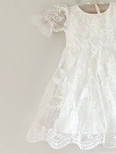 A timeless heirloom, our gorgeously made vintage inspired gown is perfect for your little's special event. Featuring delicate lace, made perfect with a cotton/linen liner to ensure comfort. This is a complete set consisting of the gown and coordinating bonnet. White Baptism Dress For Spring Garden Party, White Ruffled Princess Dress For Garden Party, Spring First Communion Dress With Ruffles, White Princess Dress For Garden Party, Elegant Princess Dress For Garden Party, Elegant White Princess Dress For Garden Party, White Ruffled Gown For Garden Party, Spring Baptism Tulle Gown, White Tulle Princess Dress For Garden Party