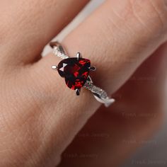 ◆ The ring is handcrafted from sterling silver and decorated with a dazzling 8*8 mm Garnet and CZs. It is suitable for engagement/anniversary/daily occasion. ◆ Production Description: Main stone Type: Garnet Main Stone Shape: Heart Cut Main Stone Size: 8*8 mm(2.44ct) Side stone: CZ Metal: 925 Sterling silver - Other options available in the drop down menu ◆ Customization: √Free for Add Engraving √Other Metal Type Available √Other Gemstones & Shapes Available √Personalization Requests Availab Diamond Jewelry With Accent Stones For Proposal, Cubic Zirconia Jewelry With Accent Stones For Proposal, Fine Jewelry Lab-created Ruby Ring For Valentine's Day, Valentine's Day Lab-created Ruby Fine Jewelry Ring, Valentine's Day Fine Jewelry Lab-created Ruby Ring, Fine Jewelry Diamond Ring With Accent Stones For Proposal, Lab-created Ruby Heart Cut Promise Ring, Heart Cut Lab-created Ruby Promise Ring, Valentine's Day Anniversary Ruby Ring