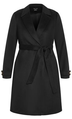 The Abby Coat is a timeless style you'll wear over and over again! Featuring a large classic coat collar, functional side pockets and center front button closure, this versatile coat is perfect for your modern wardrobe. Key Features Include: - Large classic coat collar - Centre front button closure - Long sleeved with lapel button cuff - Functional side pockets - Removable self belt - Long-line silhouette - Fully lined durable fabrication - Mid calf hemline Pair with skinny jeans and brown tall Plus Size Coat, Fashion Promotion, Formal Coat, Chic Coat, Clean Slate, Plus Size Outerwear, Plus Size Coats, Classic Coats, Wool Blend Coat