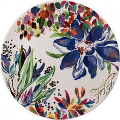 a plate with flowers painted on it