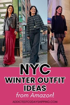 Heading to New York this winter? Elevate your Travel style with Women's Fashion ideas designed for cold-weather adventures. These Women's Winter Outfit suggestions are perfect for enjoying the city while staying fashionable and comfortable in the chill. City Winter Outfit, New York City Winter, Winter Outfit Ideas For Women, Outfit Suggestions, Nyc Itinerary, Weekend In Nyc, Nye Dress, Winter Outfit Ideas