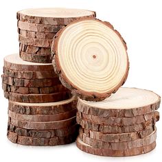 PRICES MAY VARY. Wood Slices Bulk: You will received 24 pieces large round tree trunk slices for table decorations, wedding centerpieces. Pretreated Wood Slabs: These wood pieces are sawn into thin slices after natural drying. The surface is smooth and burr-free and ready for use without additional processing. Wood Size: Each natural wood slice is approx, 4-4.7 inches in diameters, 1cm/0.4 inches thick. Due to the natural wood pieces each piece size are inaccurate. Craft Wood Circles: Our unfini Wood Slice Centerpieces, Rustic Wedding Decor Diy, Wooden Centerpieces, Circle Crafts, Wood Centerpieces, Diy Table Decor, Wooden Slices, Into The Wood, Wood Disc