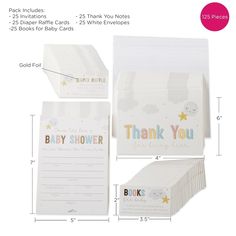 baby shower thank you cards with envelopes