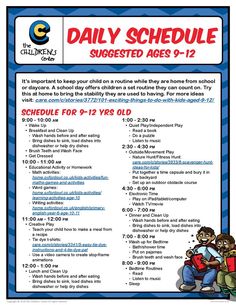 a flyer for the daily schedule