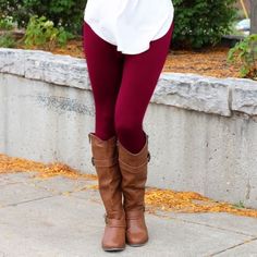 Soft Brushed Leggings In Burgundy . These Are One Size And Fit Up To A Size 12 Comfortably. 92% Polyester. 8% Spandex. Red Fall Leggings For Loungewear, Red Full-length Leggings For Fall, Red Full Length Leggings For Fall, Trendy Burgundy Bottoms For Winter, Full Length Red Leggings For Fall, Winter Burgundy Stretch Bottoms, Stretch Burgundy Leggings For Fall, Burgundy Stretch Leggings For Fall, Fitted Burgundy Leggings For Fall