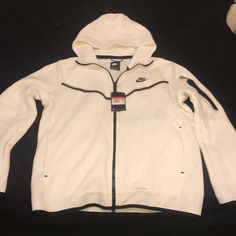 New Never Worn Size Large Nike Sportswear Tech Fleece Windrunner Men's Full-Zip Hoodie White And Black No Stains No Defects Paid $145 Inc Tax At Nike Alos Have The Matching Sweatpants Not Inc In This Post Blue Nike Tech Fleece Tracksuit, Nike Tech Fleece Bleu Blanc, Nike Tech Fleece Blanc Gris Noir, Nike Tech Fleece With Cargos, Nike Tech Fleece Black Grey, Fleece Tech Nike, Luxury Urban Nike Outerwear, Nike Tech Fleece Baby Blue And White, Nike Tech Fleece Duo