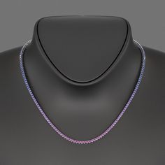 Adorn yourself with this stunning 4.43 carat ombre necklace featuring pink sapphire, blue sapphire, and amethyst stones set in 14K/18K white gold. This dainty, natural sapphire necklace is a one-of-a-kind gift from Evara Jewelry, perfect for any occasion. 𝐅𝐞𝐚𝐭𝐮𝐫𝐞𝐬: * 𝐌𝐚𝐝𝐞 ��𝐭𝐨 𝐎𝐫𝐝𝐞𝐫 * 𝐌𝐞𝐭𝐚𝐥: 𝟏𝟒𝐊 𝐆𝐨𝐥𝐝 | 𝟏𝟖𝐊 𝐆𝐨𝐥𝐝  * 𝐁𝐚𝐧𝐝 𝐂𝐨𝐥𝐨𝐫𝐬: Rose Gold, Yellow Gold & White Gold * 𝐀𝐩𝐩𝐫𝐨𝐱𝐢𝐦𝐚𝐭𝐞 𝐆𝐫𝐨𝐬𝐬 𝐖𝐞𝐢𝐠𝐡𝐭 - 3.45g * 𝐖𝐢𝐝𝐭𝐡: 1.70 MM 𝐂𝐞𝐧𝐭𝐞 Pink Notes, Ombre Necklace, Stacked Wedding Rings, Necklace Unique, Tennis Necklace, Band Bracelet, Wedding Jewellery Necklace, Timeless Gifts, Sapphire Necklace