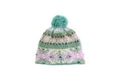 A unique combination of colors and patterns create an ombre-like effect. A pom pom adds a pop of color and delicate beading details. Mohair Blend. Fleece lined. Handmade in Nepal. Combination Of Colors, Winter Knit Hats, French Knot, Women's Beanie, Knitted Poncho, Pop Of Color, Retail Therapy, Winter Knits, Winter Accessories