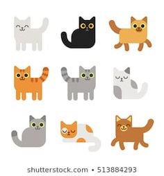 cats with different colors and sizes