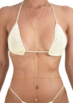 Gold Body Chain, One Piece Clothing, Beach Adventure, Chain Gold, Sun Tan, Love Is Free, Italian Fabric, Gold Plated Chains, Small Waist