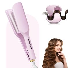 PRICES MAY VARY. Hair care: This french wave curling iron use ceramic glaze material, releasing mineral negative ions and hydrating negative ions double hair care, reduce hair injury. Fast: Hair crimper quick heat, 140-230 degrees 5-speed precise temperature control, quickly create romantic atmosphere volume, save time and effort. Stylish: V-shaped groove design, three-dimensional heating, a clip molding, plus 45 degrees of golden curling angle, so that you can roll out the curls fullness and fl Wave Curling Iron, Waves With Curling Iron, Deep Waver, Hair Crimper, Fast Hair, Groove Design, Hair Tool, Curls For Long Hair, Ceramic Glaze