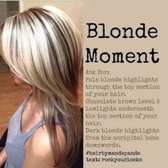 54 Hair Color Inspirations And How To Get Them! - Musely Dark Blonde Highlights, Blonde Moments, Pale Blonde, Hair Color Highlights, Haircut And Color, Hair Color And Cut, Hair Inspiration Color, Hair Envy, Blonde Color