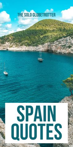 the cover of spain quotes with boats in the water