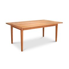 a wooden table on a white background with no one around it or the table top