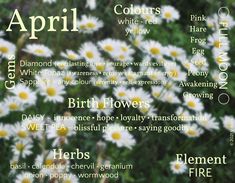 April Magical Correspondences, April Correspondences, April Magick