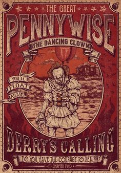 the poster for penny wise's upcoming show, starring clowns and other characters