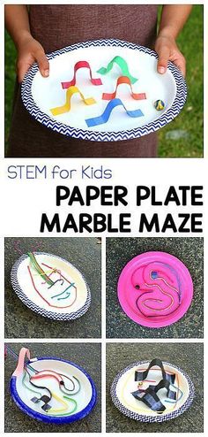 paper plate marble maze for kids with instructions to make it in the shape of a snake